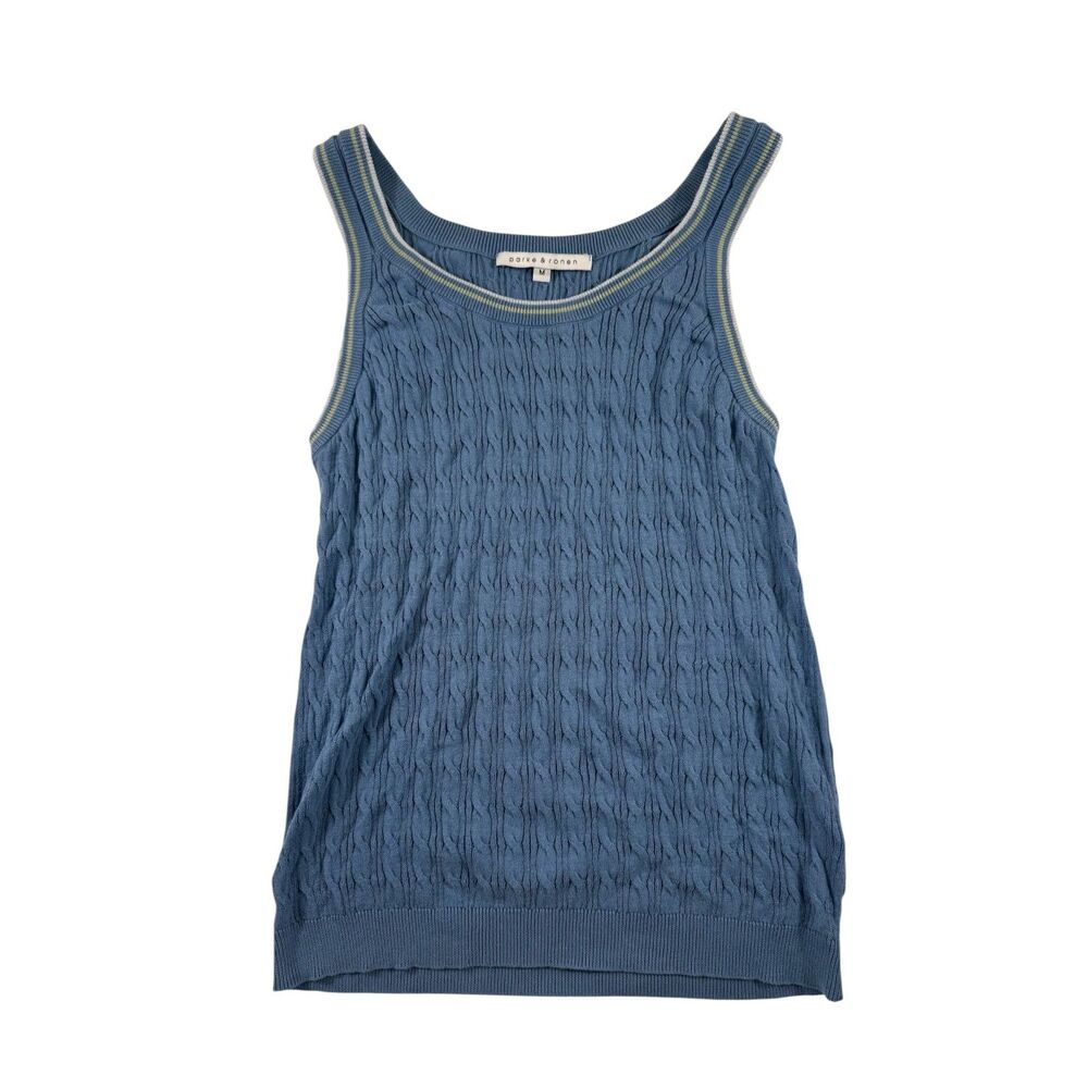 Parke and Ronen Light Blue Cable Knit Tank Top Size Medium